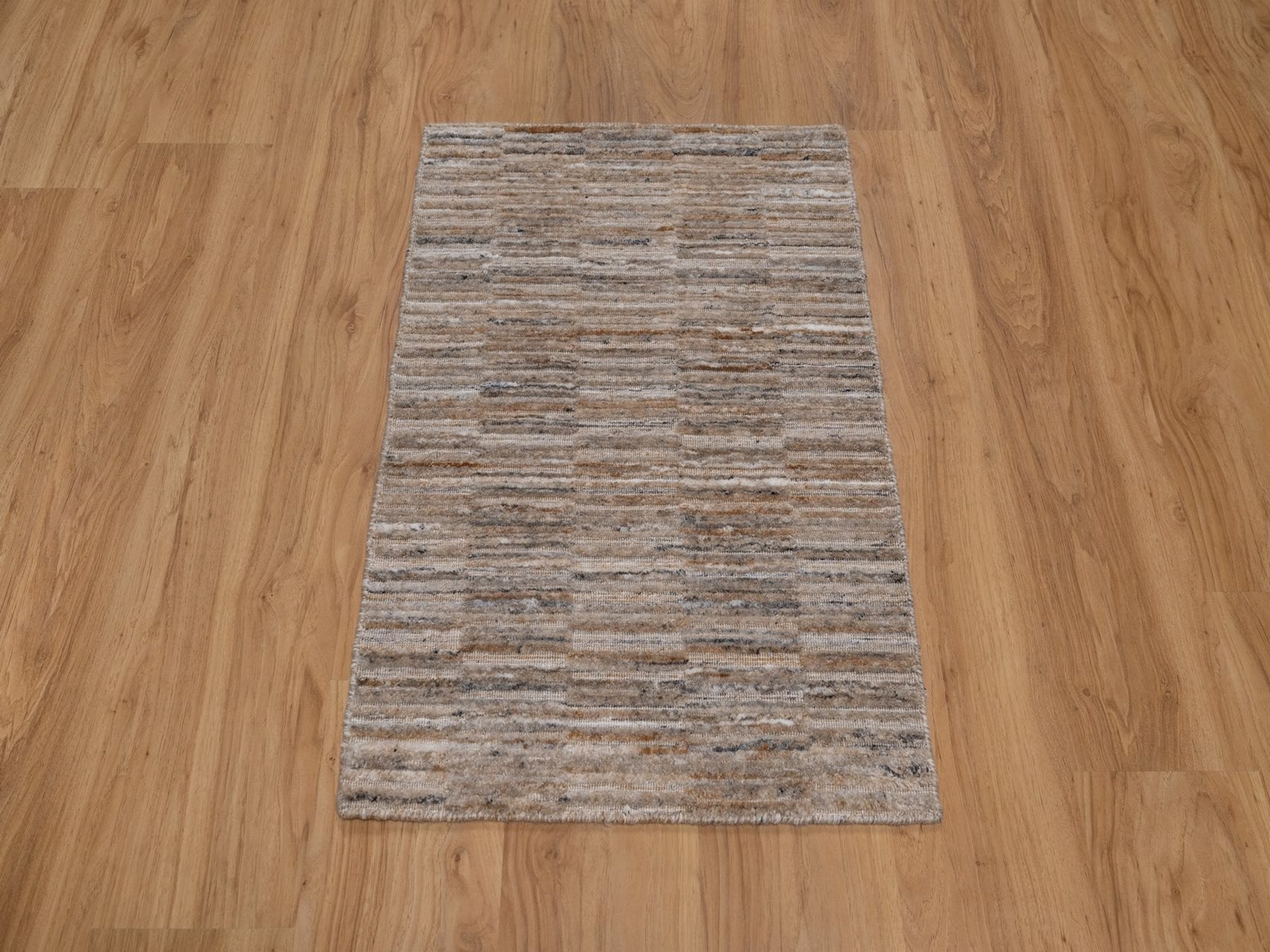 Brown 2'0" x 3'0" Modern and Contemporary Handloom Polyester Rug - Sku: O092209