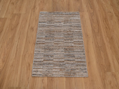 Brown 2'0" x 3'0" Modern and Contemporary Handloom Polyester Rug - Sku: O092209