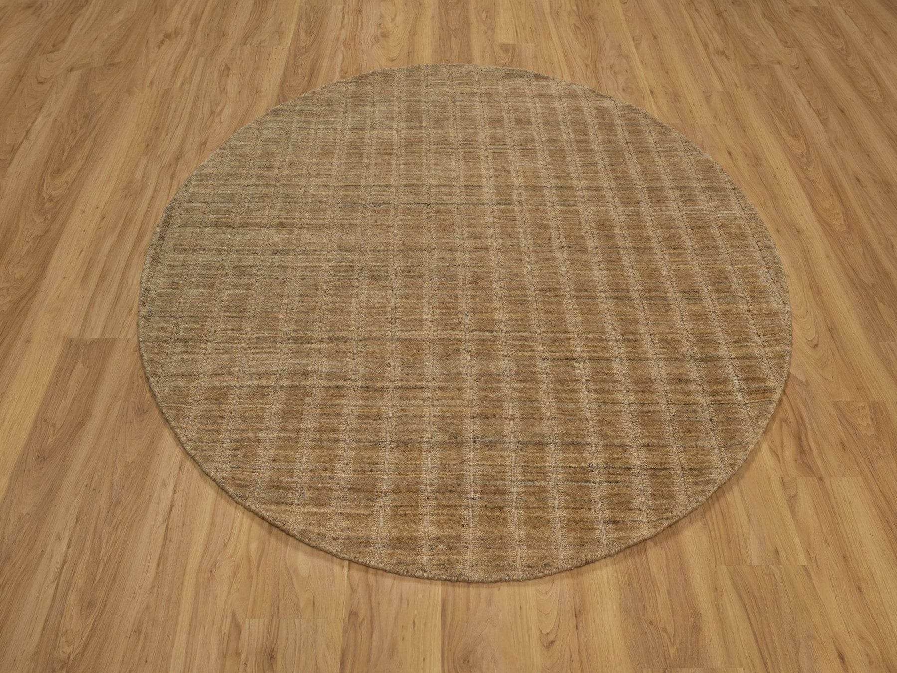 Brown 6'0" x 6'0" Modern and Contemporary Handloom Wool Rug - Sku: O092213