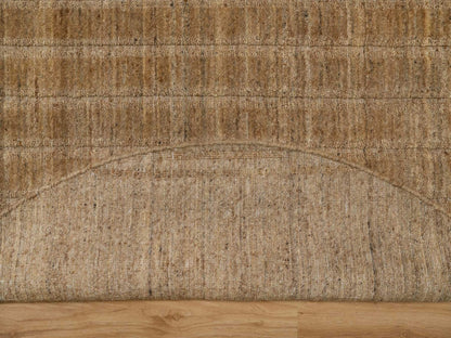 Brown 6'0" x 6'0" Modern and Contemporary Handloom Wool Rug - Sku: O092214