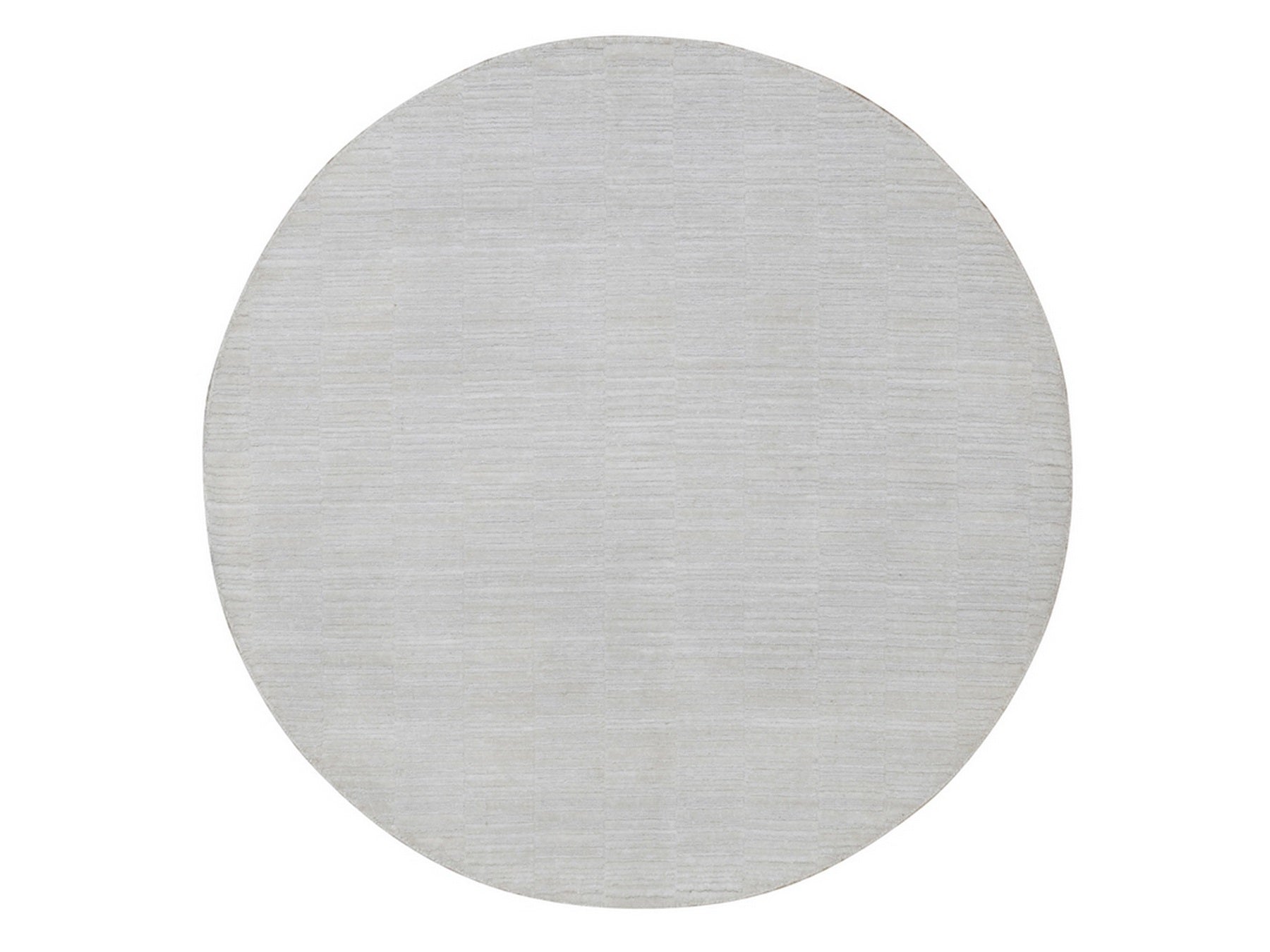 Ivory 5'0" x 5'0" Modern and Contemporary Handloom Polyester Rug - Sku: O092222