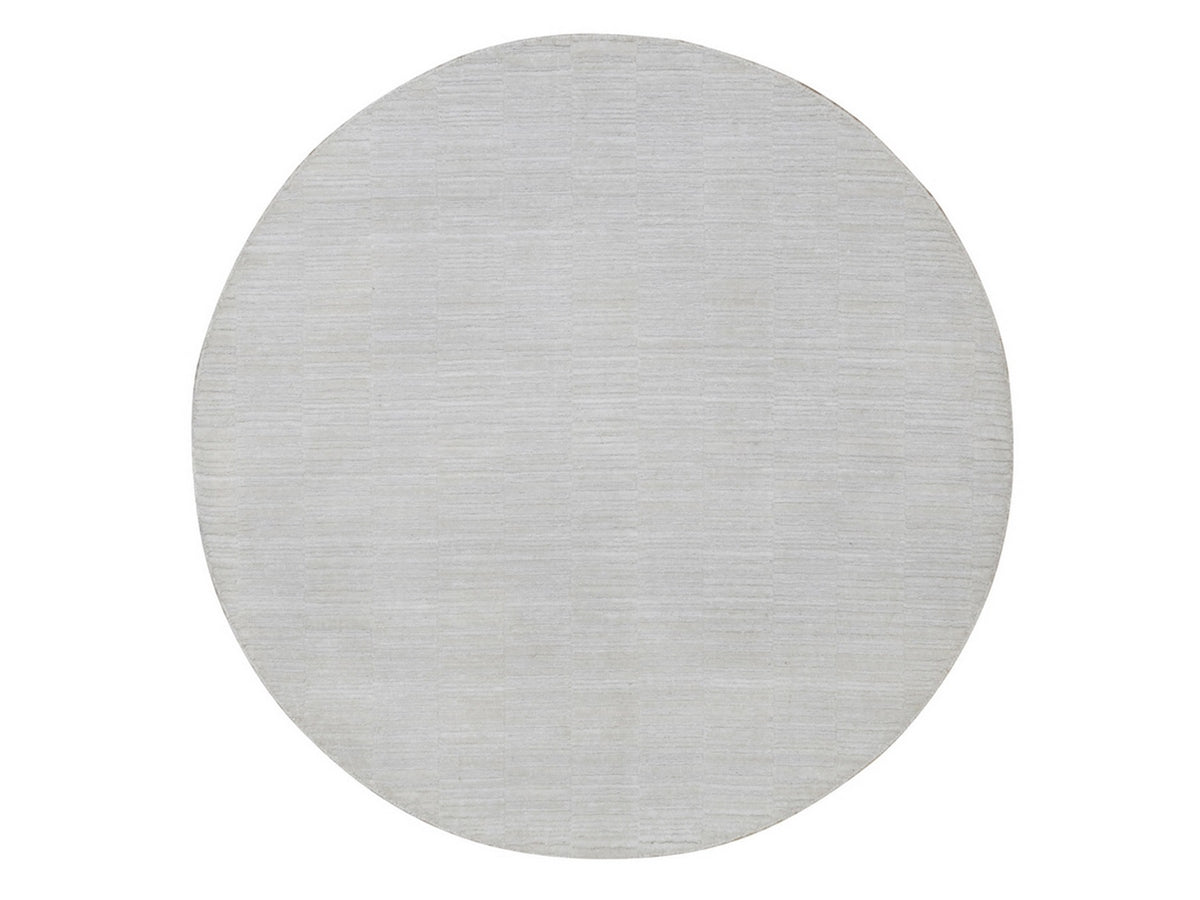 Modern / Contemporary hand-knotted polyester rug in Ivory, 5' x 5' — SKU O092222