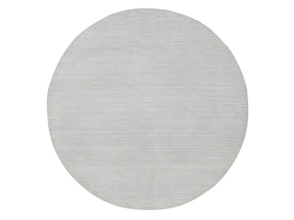 Modern / Contemporary hand-knotted polyester rug in Ivory, 5' x 5' — SKU O092222