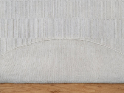 Modern / Contemporary hand-knotted polyester rug in Ivory, 6' x 6' — SKU O092223 (view 3)