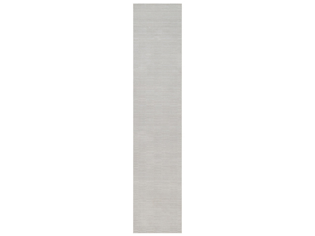 Modern / Contemporary hand-knotted polyester runner in Ivory, 2'6" x 11'11" — SKU O092224