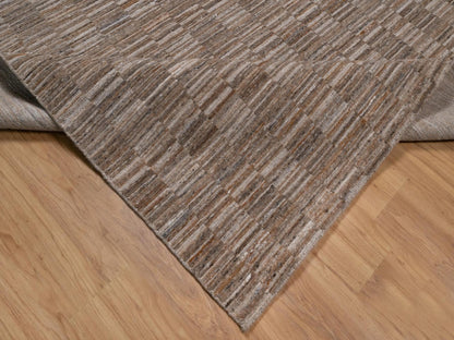 Brown 9'1" x 12'0" Modern and Contemporary Handloom Polyester Rug - Sku: O092230