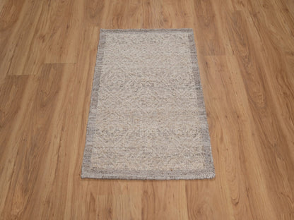 Brown 2'0" x 3'1" Modern and Contemporary Hand knotted Wool Rug - Sku: O092237