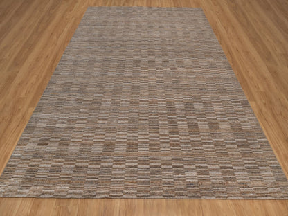 Brown 9'1" x 12'0" Modern and Contemporary Handloom Polyester Rug - Sku: O092238