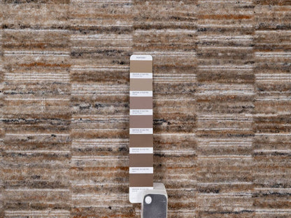 Brown 9'1" x 12'0" Modern and Contemporary Handloom Polyester Rug - Sku: O092238