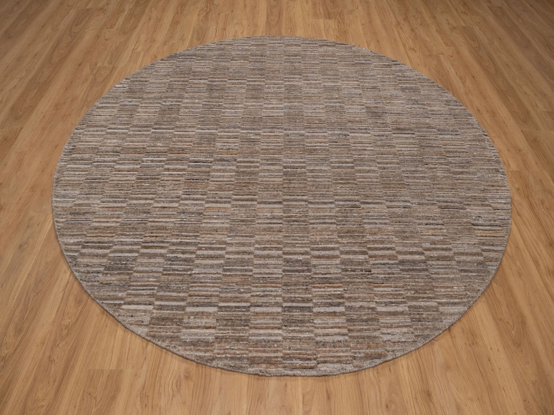 Brown 8'0" x 8'0" Modern and Contemporary Handloom Polyester Rug - Sku: O092239