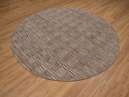 Brown 8'0" x 8'0" Modern and Contemporary Handloom Polyester Rug - Sku: O092239