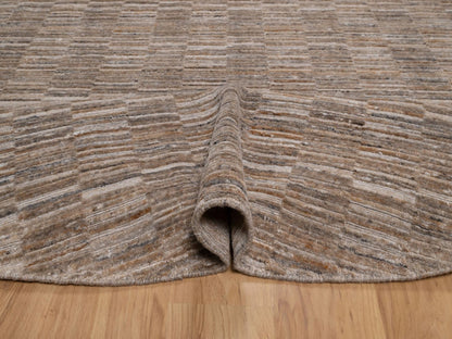 Brown 8'0" x 8'0" Modern and Contemporary Handloom Polyester Rug - Sku: O092239