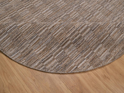 Brown 8'0" x 8'0" Modern and Contemporary Handloom Polyester Rug - Sku: O092239