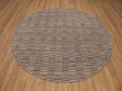Brown 8'0" x 8'0" Modern and Contemporary Handloom Polyester Rug - Sku: O092240