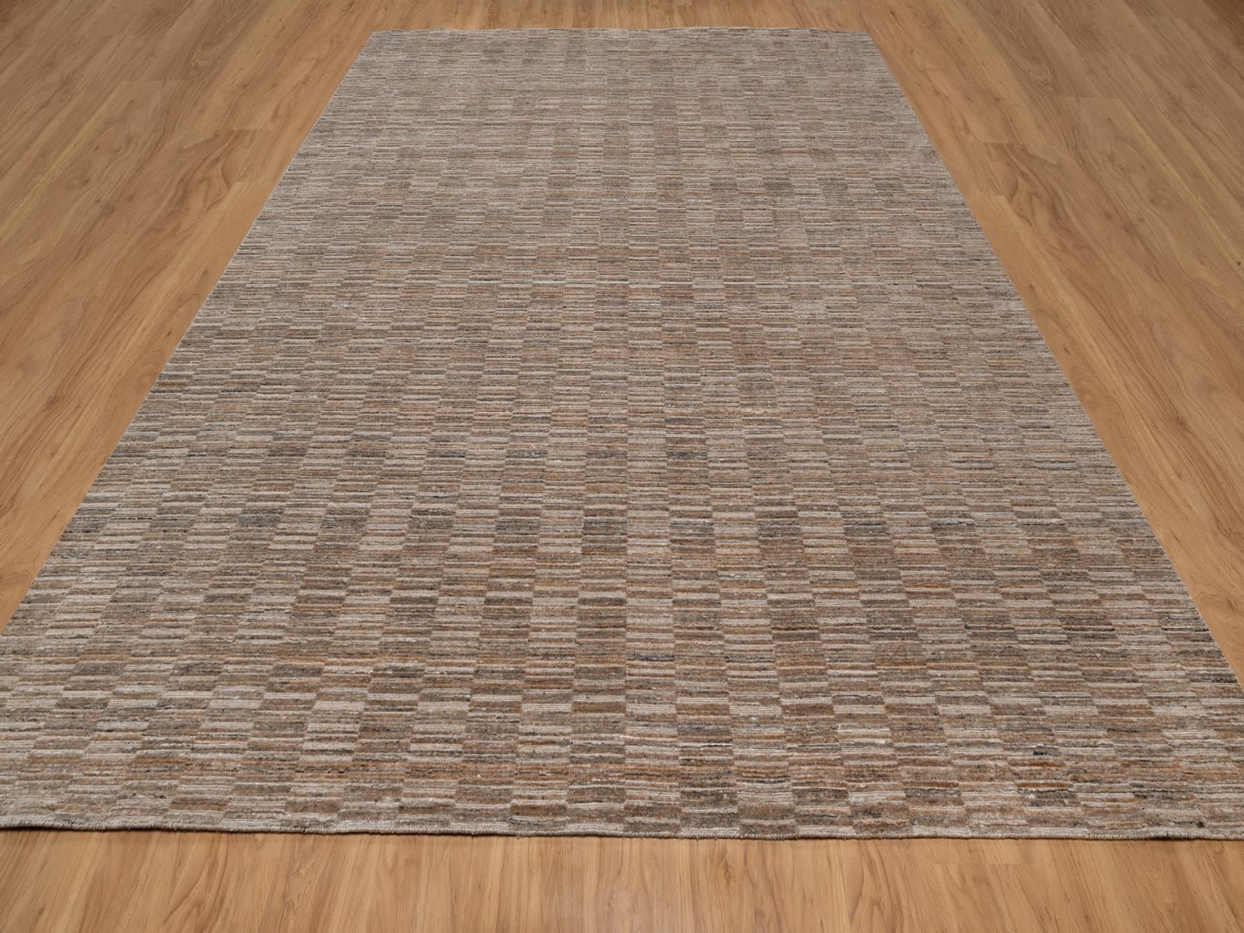 Brown 10'2" x 14'0" Modern and Contemporary Handloom Polyester Rug - Sku: O092242