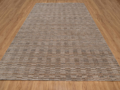 Brown 10'2" x 14'0" Modern and Contemporary Handloom Polyester Rug - Sku: O092242