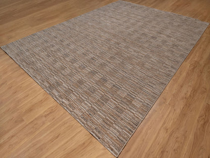Brown 10'2" x 14'0" Modern and Contemporary Handloom Polyester Rug - Sku: O092242