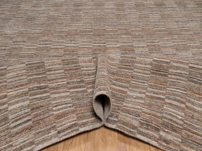 Brown 10'2" x 14'0" Modern and Contemporary Handloom Polyester Rug - Sku: O092242
