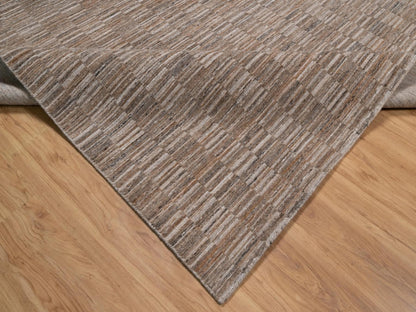 Brown 10'2" x 14'0" Modern and Contemporary Handloom Polyester Rug - Sku: O092242