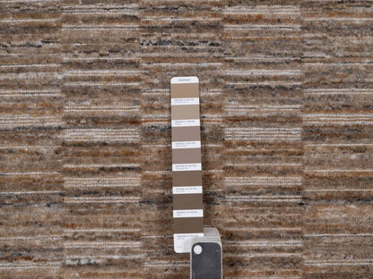 Brown 10'2" x 14'0" Modern and Contemporary Handloom Polyester Rug - Sku: O092242