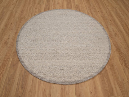 Brown 5'10" x 5'10" Modern and Contemporary Hand knotted Wool Rug - Sku: O092245