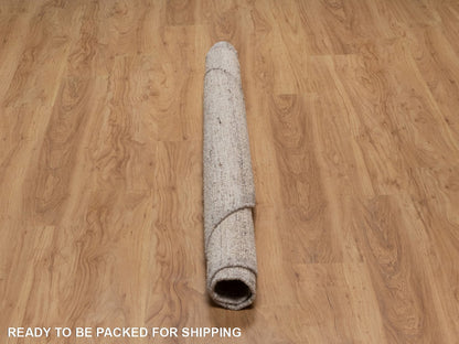 Brown 5'11" x 5'11" Modern and Contemporary Hand knotted Wool Rug - Sku: O092246