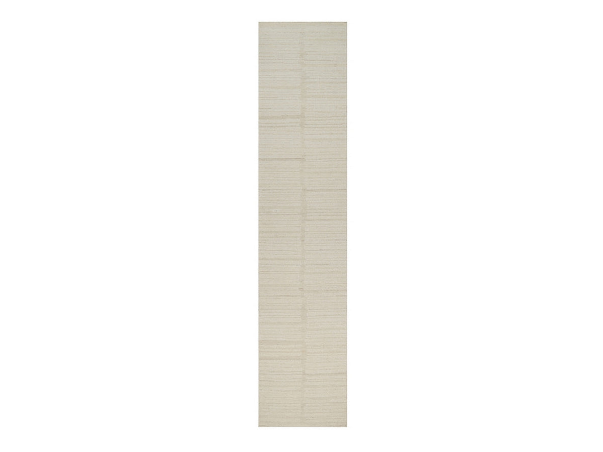 Modern / Contemporary hand-knotted wool runner in Ivory, 2'7" x 11'11" — SKU O092247