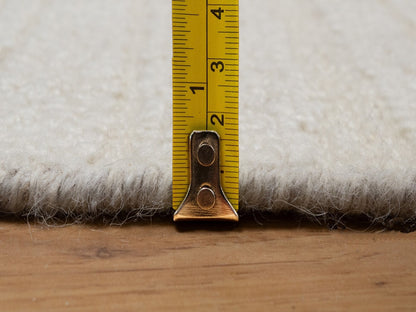 Modern / Contemporary hand-knotted wool runner in Ivory, 2'7" x 11'11" — SKU O092247 (view 7)
