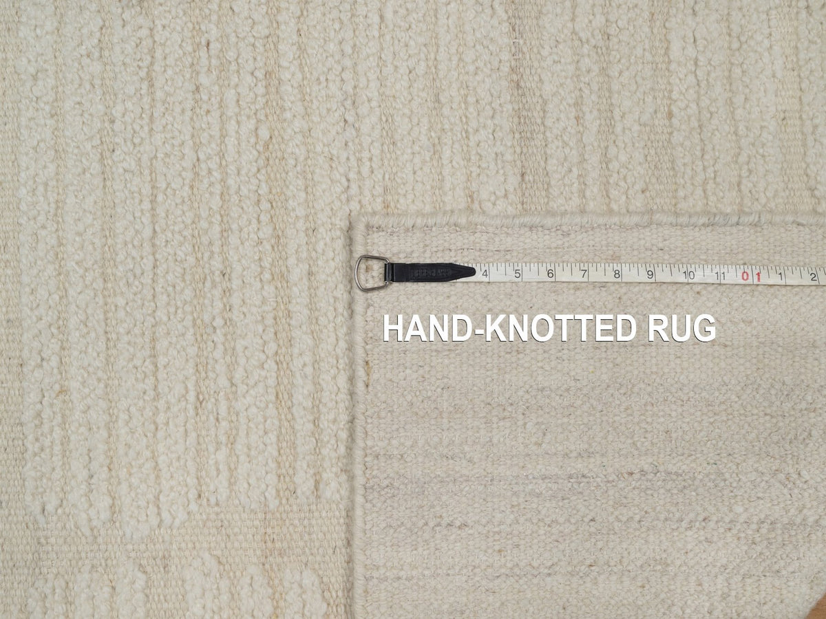 Modern / Contemporary hand-knotted wool runner in Ivory, 2'7" x 11'11" — SKU O092247 (view 8)