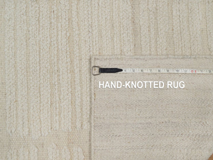 Modern / Contemporary hand-knotted wool runner in Ivory, 2'7" x 11'11" — SKU O092247 (view 8)
