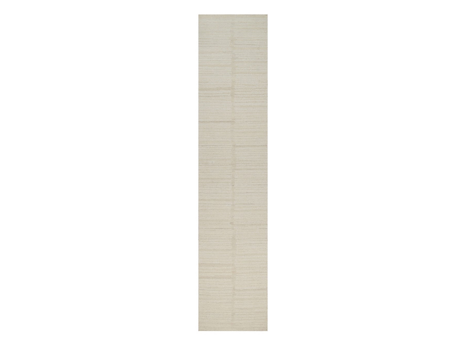 Modern / Contemporary hand-knotted wool runner in Ivory, 2'6" x 12' — SKU O092248