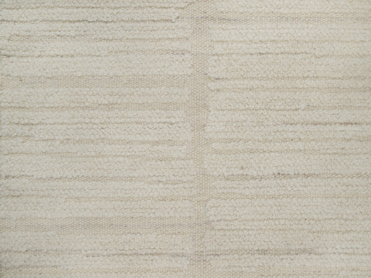 Modern / Contemporary hand-knotted wool runner in Ivory, 2'6" x 12' — SKU O092248 (view 5)