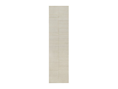 Modern / Contemporary hand-knotted wool runner in Ivory, 2'6" x 10'3" — SKU O092249