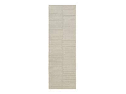 Ivory 2'6" x 8'0" Modern and Contemporary Hand knotted Wool Rug - Sku: O092251