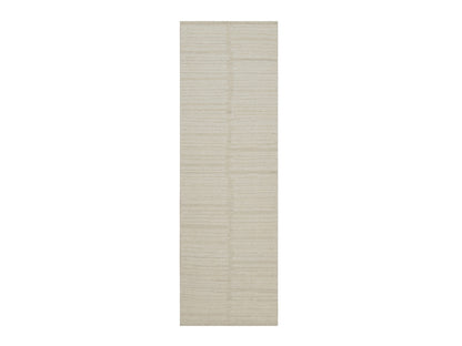 Modern / Contemporary hand-knotted wool runner in Ivory, 2'6" x 8' — SKU O092252