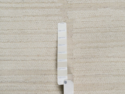 Modern / Contemporary hand-knotted wool runner in Ivory, 2'6" x 8' — SKU O092252 (view 4)