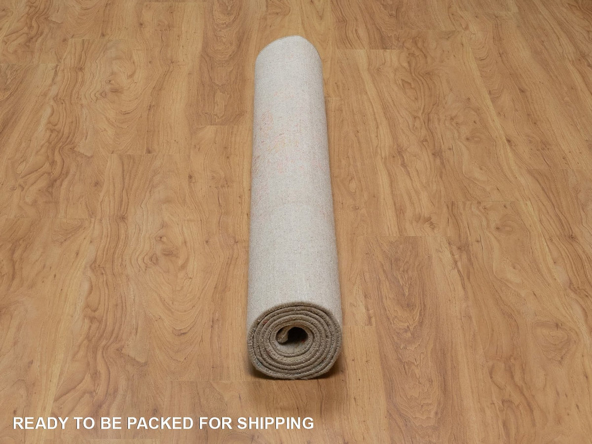 Modern / Contemporary hand-knotted wool/silk rug in Pink, 5' x 6'11" — SKU O092253 (view 6)
