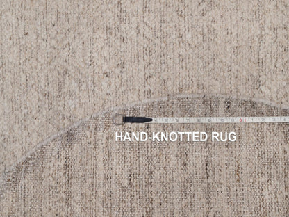 Brown 5'1" x 5'1" Modern and Contemporary Hand knotted Wool Rug - Sku: O092254
