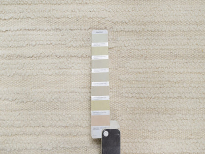 Modern / Contemporary hand-knotted wool rug in Ivory, 2' x 3' — SKU O092256 (view 4)