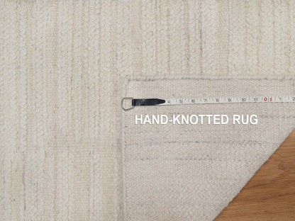 Modern / Contemporary hand-knotted wool rug in Ivory, 2' x 3' — SKU O092256 (view 8)