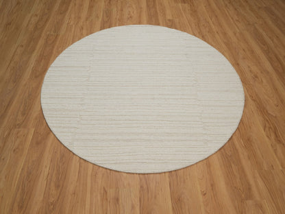 Modern / Contemporary hand-knotted wool rug in Ivory, 6' x 6' — SKU O092258 (view 2)