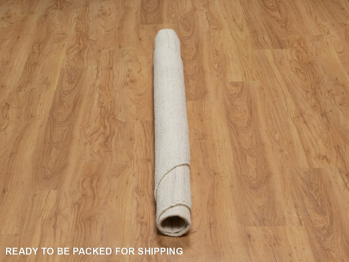 Modern / Contemporary hand-knotted wool rug in Ivory, 6' x 6' — SKU O092258 (view 6)