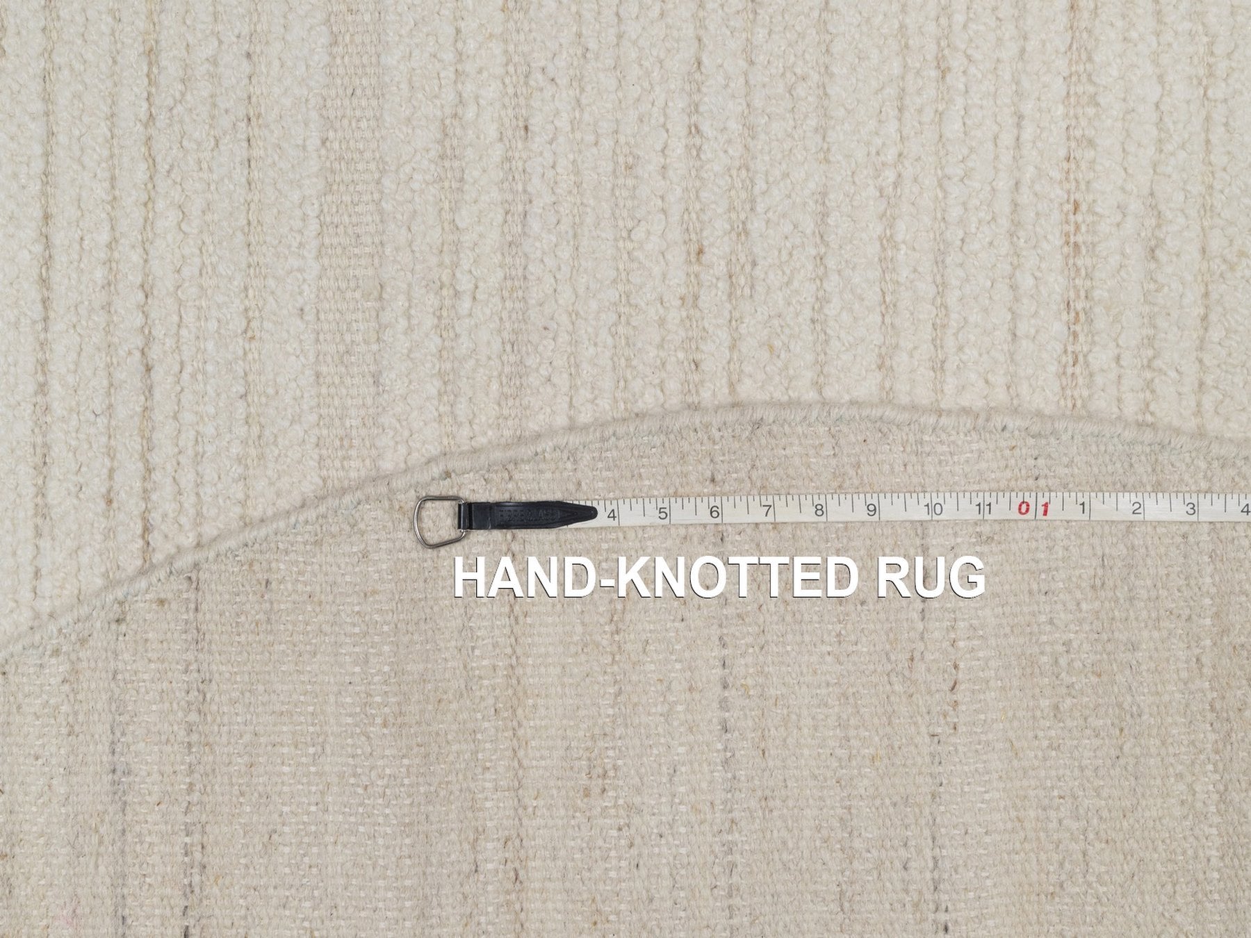 Modern / Contemporary hand-knotted wool rug in Ivory, 6' x 6' — SKU O092258 (view 8)