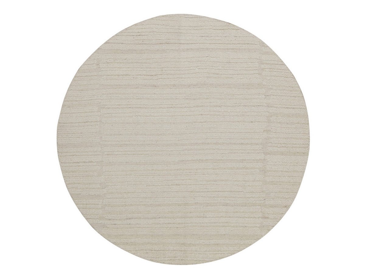 Modern / Contemporary hand-knotted wool rug in Ivory, 5' x 5' — SKU O092259