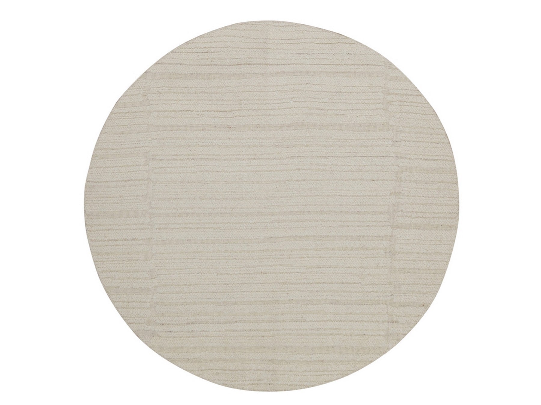 Modern / Contemporary hand-knotted wool rug in Ivory, 5' x 5' — SKU O092259