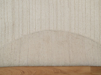 Modern / Contemporary hand-knotted wool rug in Ivory, 5' x 5' — SKU O092259 (view 3)