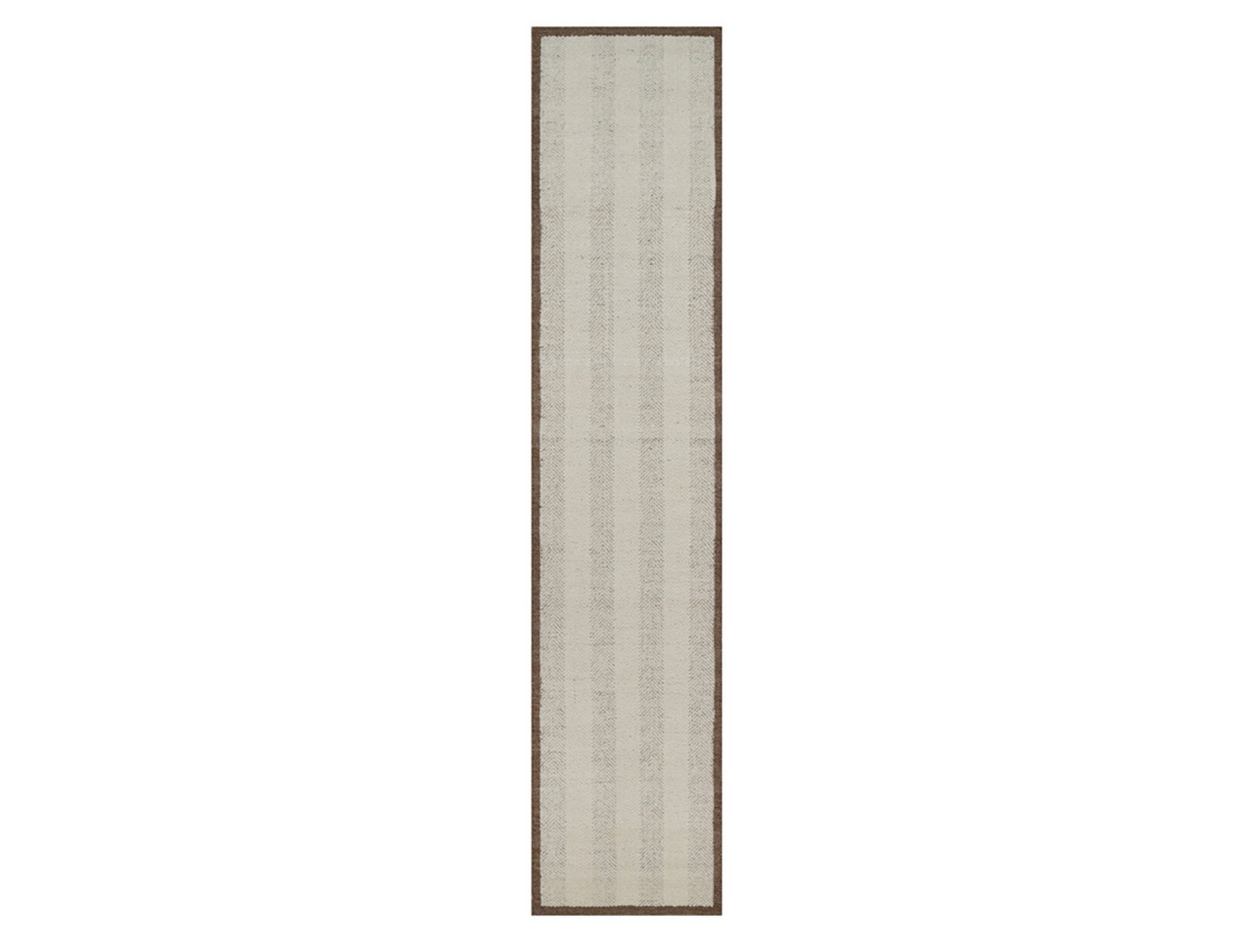 Ivory 2'6" x 11'11" Modern and Contemporary Hand knotted Wool Rug - Sku: O092260