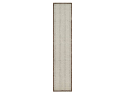 Modern / Contemporary hand-knotted wool runner in Ivory & Chocolate Brown, 2'6" x 11'11" — SKU O092260