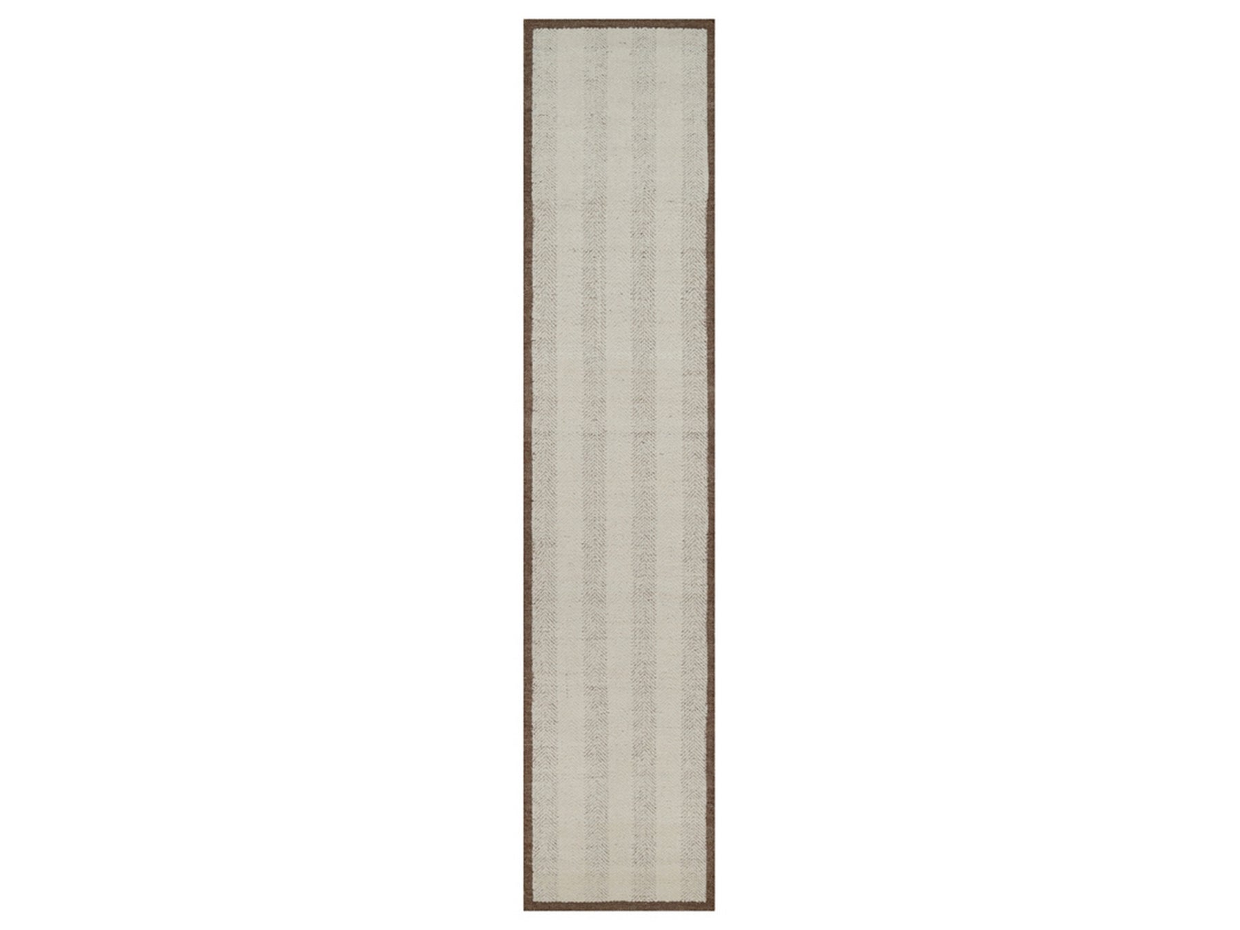 Ivory 2'6" x 11'10" Modern and Contemporary Hand knotted Wool Rug - Sku: O092261