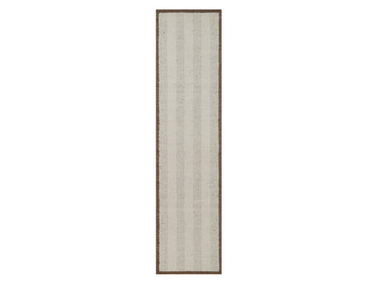 Modern / Contemporary hand-knotted wool runner in Ivory & Chocolate Brown, 2'5" x 10' — SKU O092262